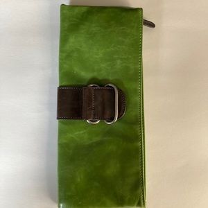 Shiraleah green vegan leather envelope clutch